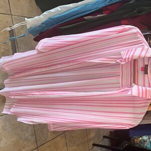 Vince Camuto Pink and White Striped Shirt